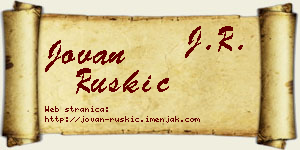 Jovan Ruškić vizit kartica